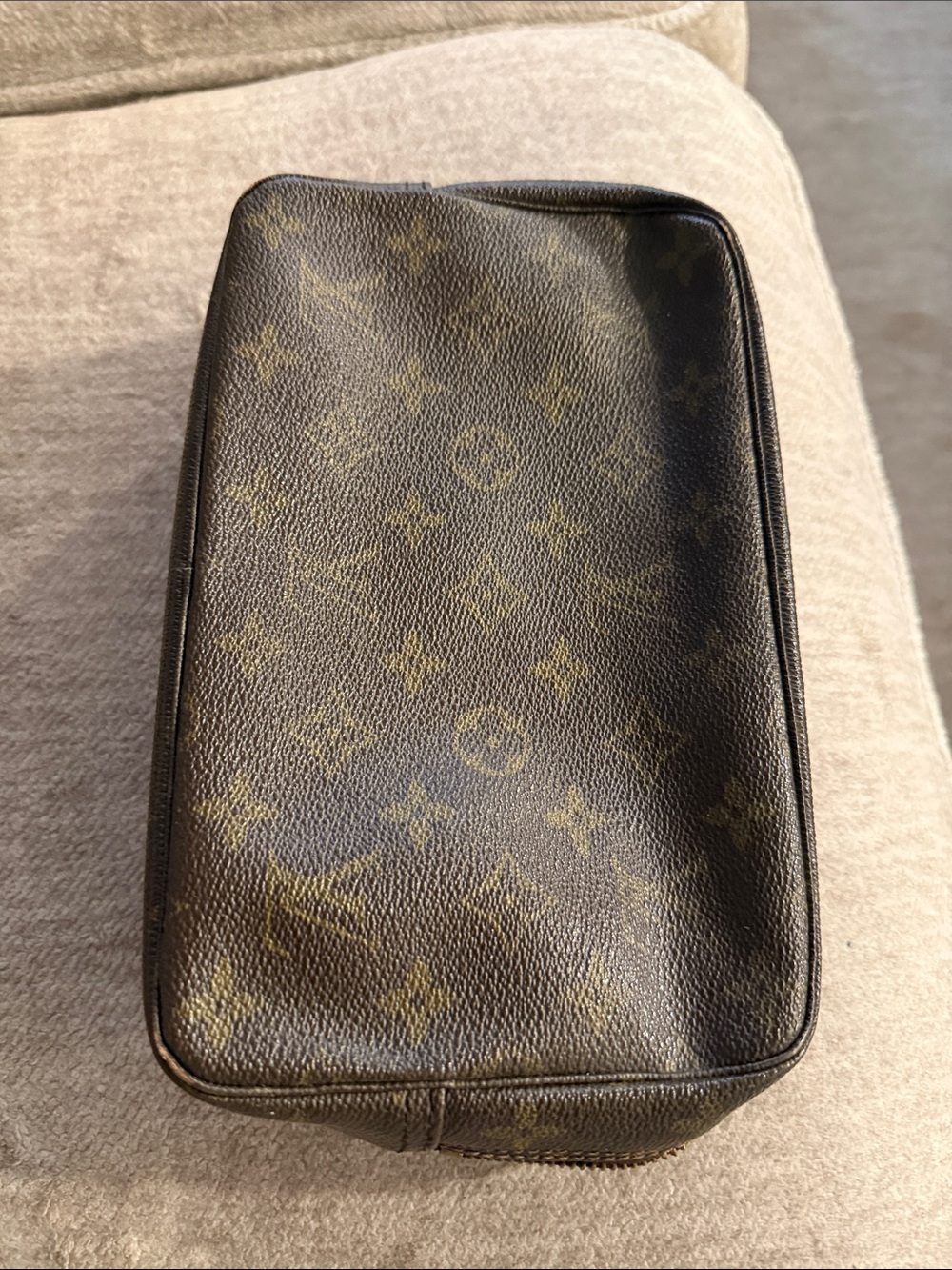 Louis Vuitton Monogram Canvas Toiletry Bag in Brown and Gold